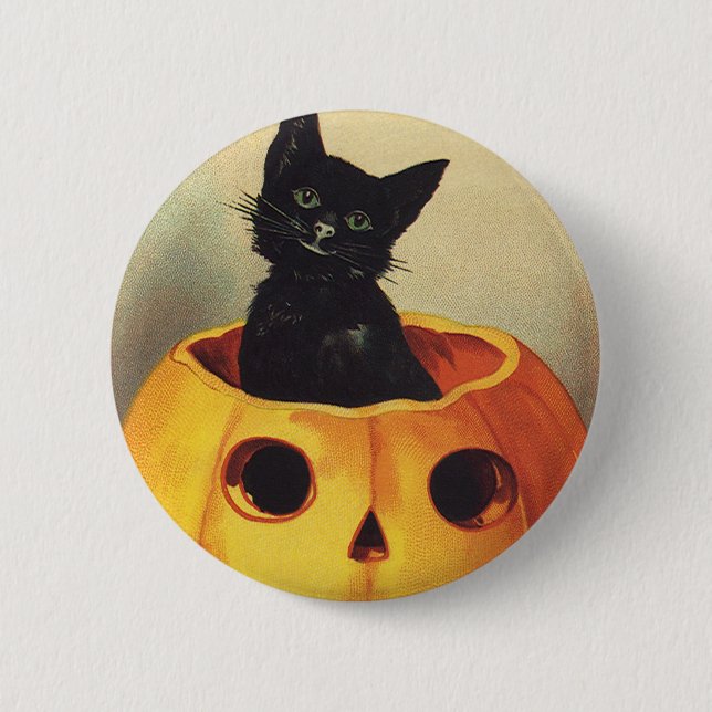 Ein frohes Halloween von Ellen Clapsaddle, Vintage Button (Vorderseite)