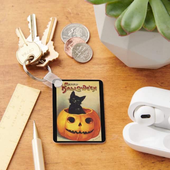Ein frohes Halloween von Ellen Clapsaddle, Vintage Schlüsselanhänger (Schreibtisch)