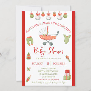 Ein frohes kleines Weihnachtsfest, rot & grün, Bab Einladung