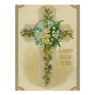 Ein frohes Ostern für Sie - Antike Postkarte,  Poster