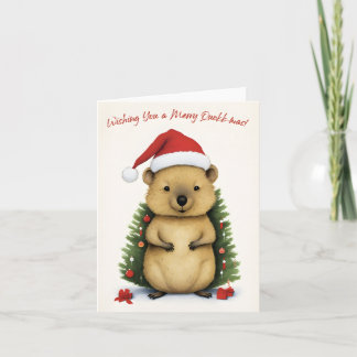 Ein frohes Quokka-Weihnachten wünschen - Karte