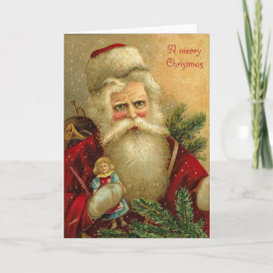 Ein frohes Weihnachten Santa und Puppe Karte