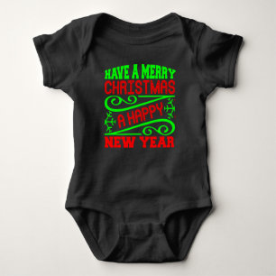 Ein frohes Weihnachtsfest - ein glückliches neues Baby Strampler