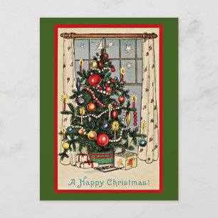 Ein frohes Weihnachtsfest, Vintage Illustration, Postkarte