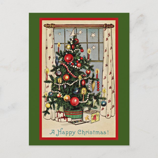 Ein frohes Weihnachtsfest, Vintage Illustration, Postkarte (Vorderseite)