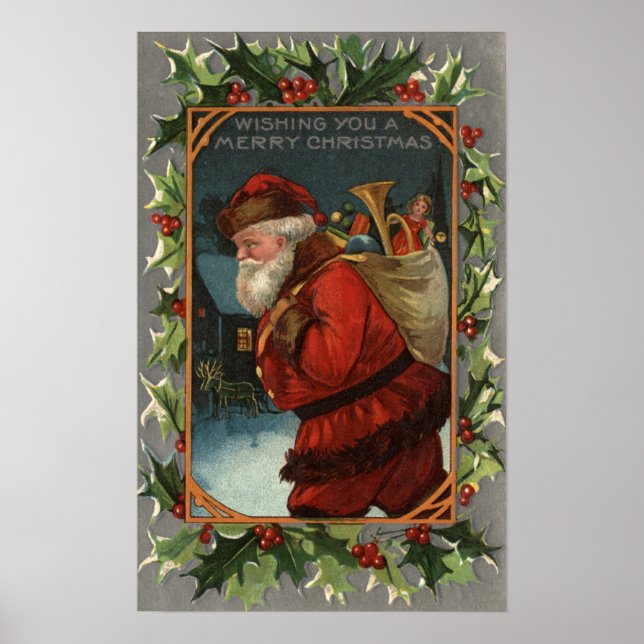 Ein frohes WeihnachtsfestSanta Marching Poster (Vorne)