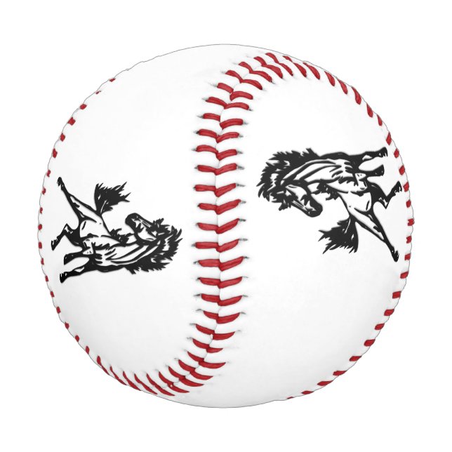 Ein fröhlich springendes Pferd in der Wildnis Baseball (Schrägansicht)