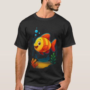 Ein fröhlicher Fisch-Cartoon T-Shirt