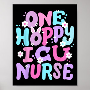 Ein fröhlicher ICU-Krankenpfleger Retro Groovy Fro Poster