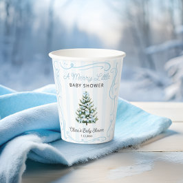 Ein fröhlicher kleiner Weihnachtsbaum Blau Baby Sh Pappbecher