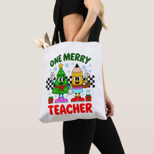 Ein fröhlicher Lehrer Weihnachtsbaum Bleistift Xma Tasche