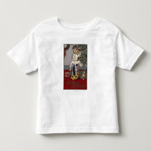 Ein fröhliches ChristmasKid auf einem Kleinkind T-shirt