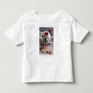 Ein fröhliches ChristmasKid im Winter-Kleid Kleinkind T-shirt