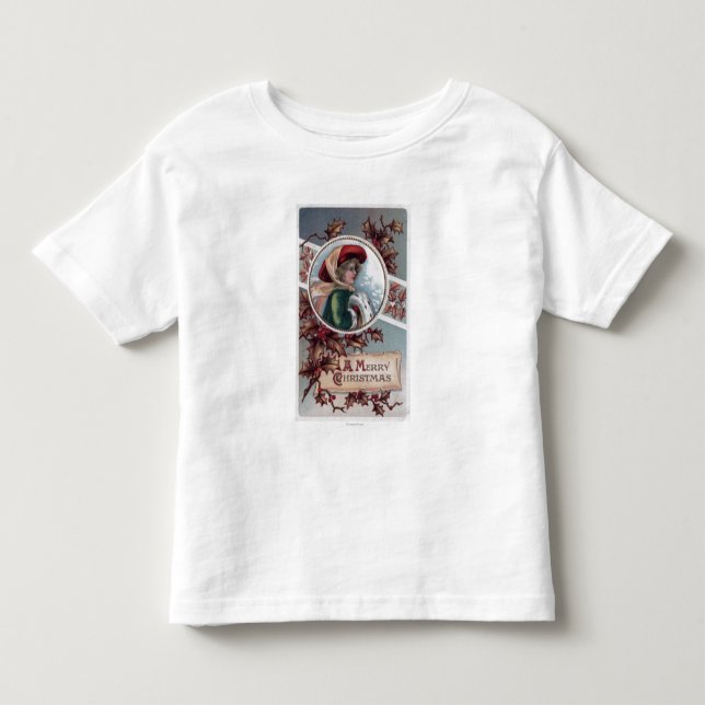 Ein fröhliches ChristmasKid im Winter-Kleid Kleinkind T-shirt (Vorderseite)
