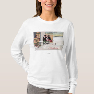 Ein fröhliches ChristmasKids durch Zaun T-Shirt