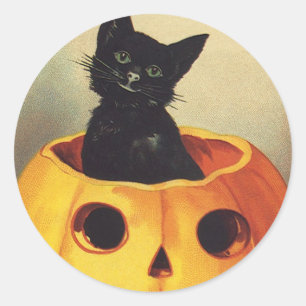 Ein fröhliches Halloween von Ellen Clapsaddle, Vin Runder Aufkleber