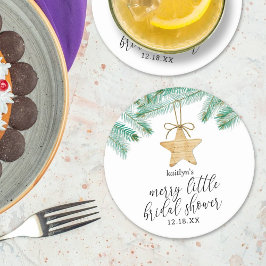 Ein fröhliches kleines Brautparty Runder Pappuntersetzer