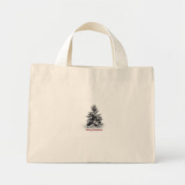 Ein fröhliches kleines Weihnachten Mini Stoffbeutel