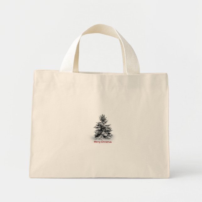 Ein fröhliches kleines Weihnachten Mini Stoffbeutel (Vorne)
