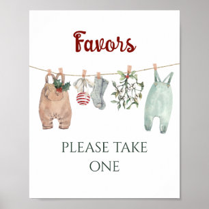 Ein fröhliches kleines Weihnachtskleid Baby Shower Poster