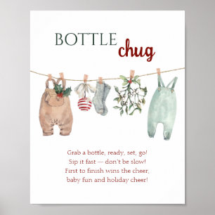 Ein fröhliches kleines Weihnachtskleiderflaschen-C Poster