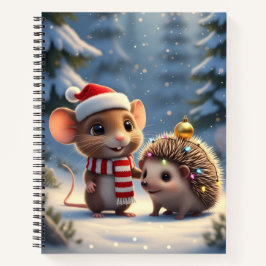 Ein fröhliches kleines Woodland Weihnachten Notizbuch