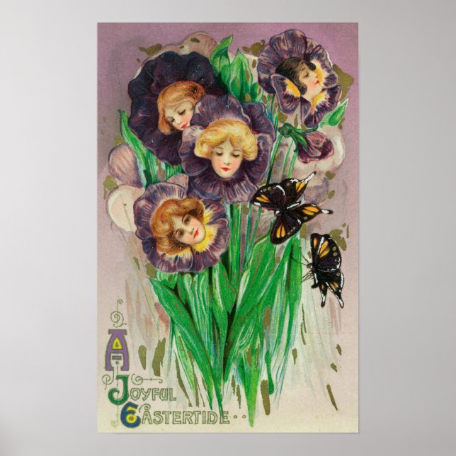 Ein fröhliches Ostergewühl mit Frauenköpfen Poster (Vorne)