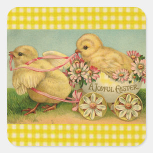 Ein fröhliches Ostern Quadratischer Aufkleber