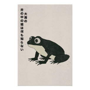 Ein Frosch in einem Brunnen weiß nichts vom großen Poster