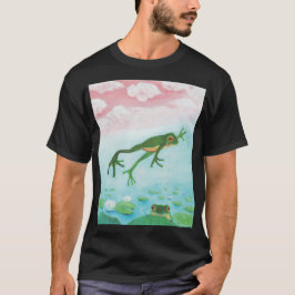Ein Frosch springt in die Teichillustration T-Shirt