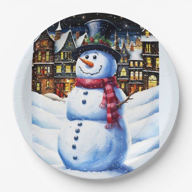 EIN FROSTY CHRISTMAVE PAPPTELLER (Vorderseite)