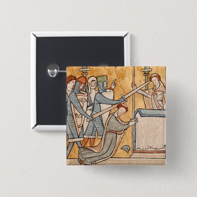 Ein früheres Martyrium von St. Thomas Becket in Ar Button (Vorne & Hinten)