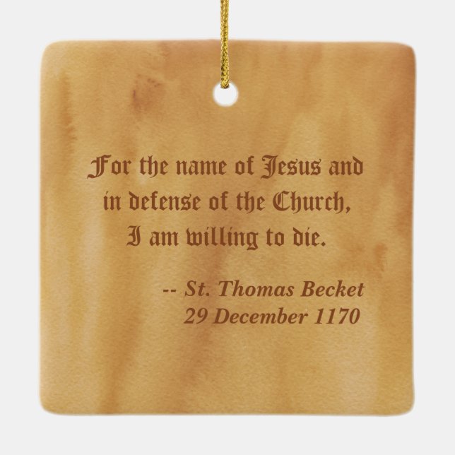 Ein früheres Martyrium von St. Thomas Becket in Ar Keramikornament (Rückseite)