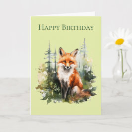 Ein Fuchs im Wald Geburtstagskarte #1 Karte