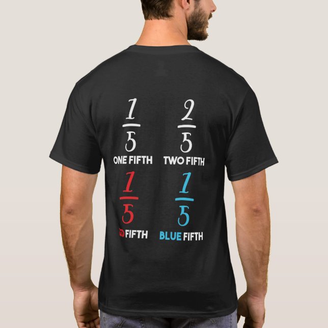 Ein Fünftes Zweites Fünftes Rotes Fünftes Blauer F T-Shirt (Rückseite)