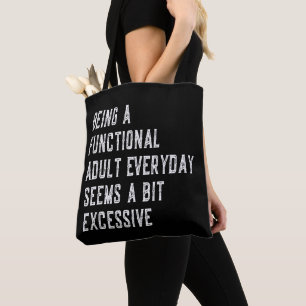 Ein funktioneller Erwachsener im Alltag Lustige Sp Tasche