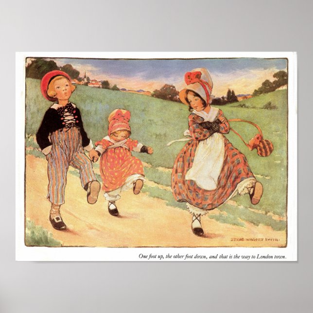 Ein Fuß hoch, ein Foot-Down-Kinderzimmer-Rhyth dru Poster (Vorne)