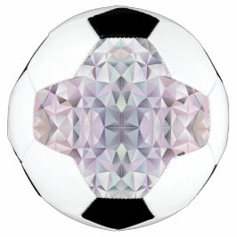 Ein Fußball hat ein geometrisches, mehrfarbiges 