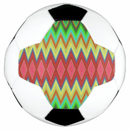 Ein Fußball mit lebendigen, mehrfarbigen Chevron 