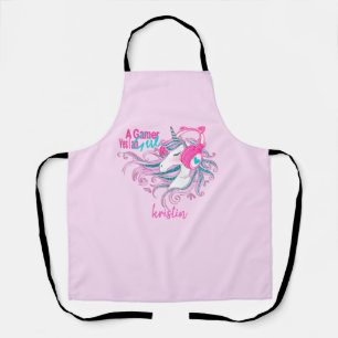 Ein Gamer Girl Magic Einhorn Schürze