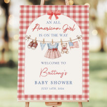 Ein ganz amerikanisches Mädchen-Baby-Shower-Willko