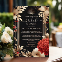 Ein Garden Diamond rotes Schwarz-Gold-Brautparty