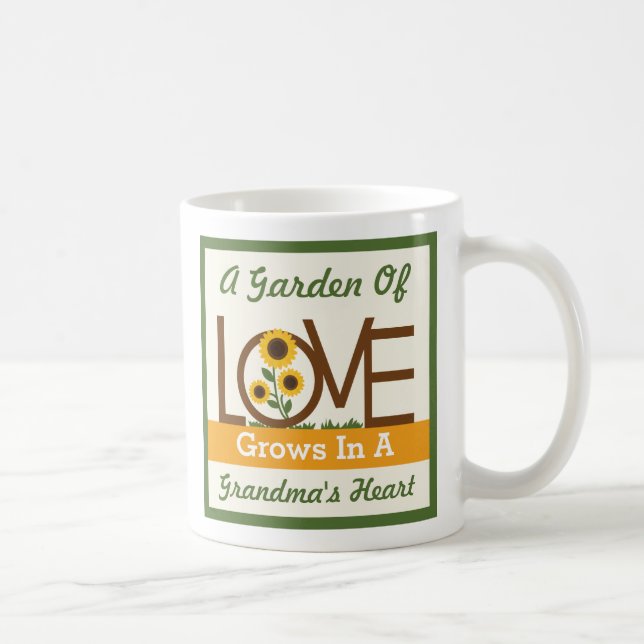 Ein Garten der Liebe wächst in das Herz-der Tasse (Rechts)