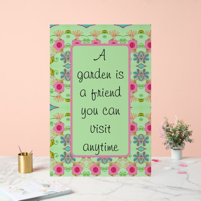 Ein Garten ist ein Freund Acrylschild (Hochzeit)