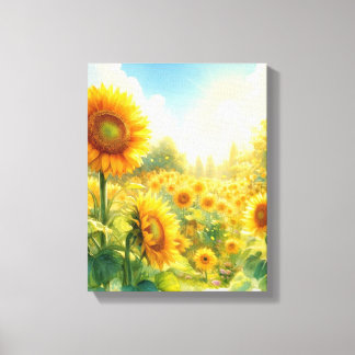 Ein Garten mit Sonnenblumen - Wandmalereien - Lein Leinwanddruck