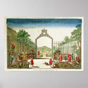 Ein Gartenbaubetrieb bei einem der Tore von Paris Poster