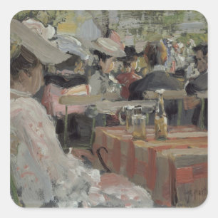 Ein Gartenrestaurant, 1906 Quadratischer Aufkleber