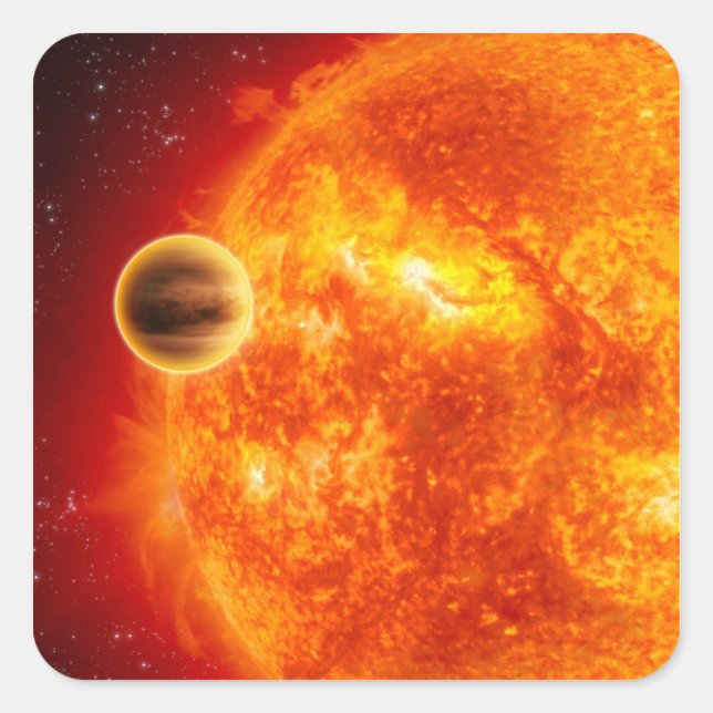 Ein Gasriese Exoplanet Quadratischer Aufkleber (Vorderseite)