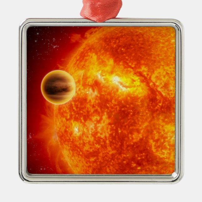 Ein Gasriese Exoplanet Silbernes Ornament (Vorne)