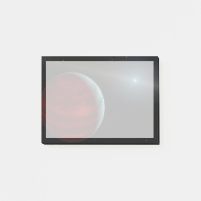 Ein Gasriese um einen weißen Zwergstern herum. Post-it Klebezettel (Vorderseite)